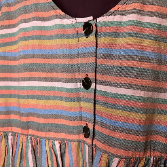 Madewell Scoopneck Tank Dress in Rainbow Stripe Size XS - Picture 12 of 16